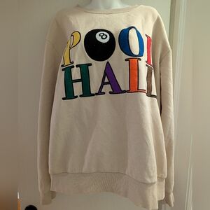 Colorful Graphic Pool Hall Women's Sweatshirt. Xl